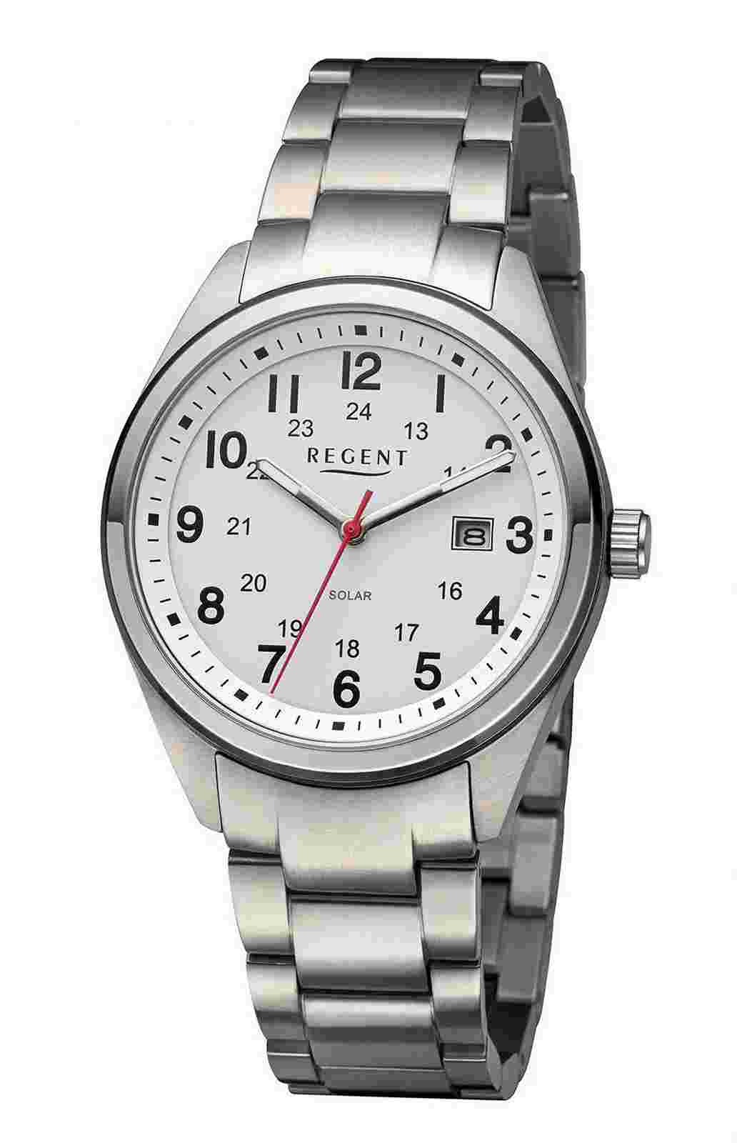 Regent F-1539 Voll-Titan Solar Mens Watch 10 Atm Wr Hypoallergenic