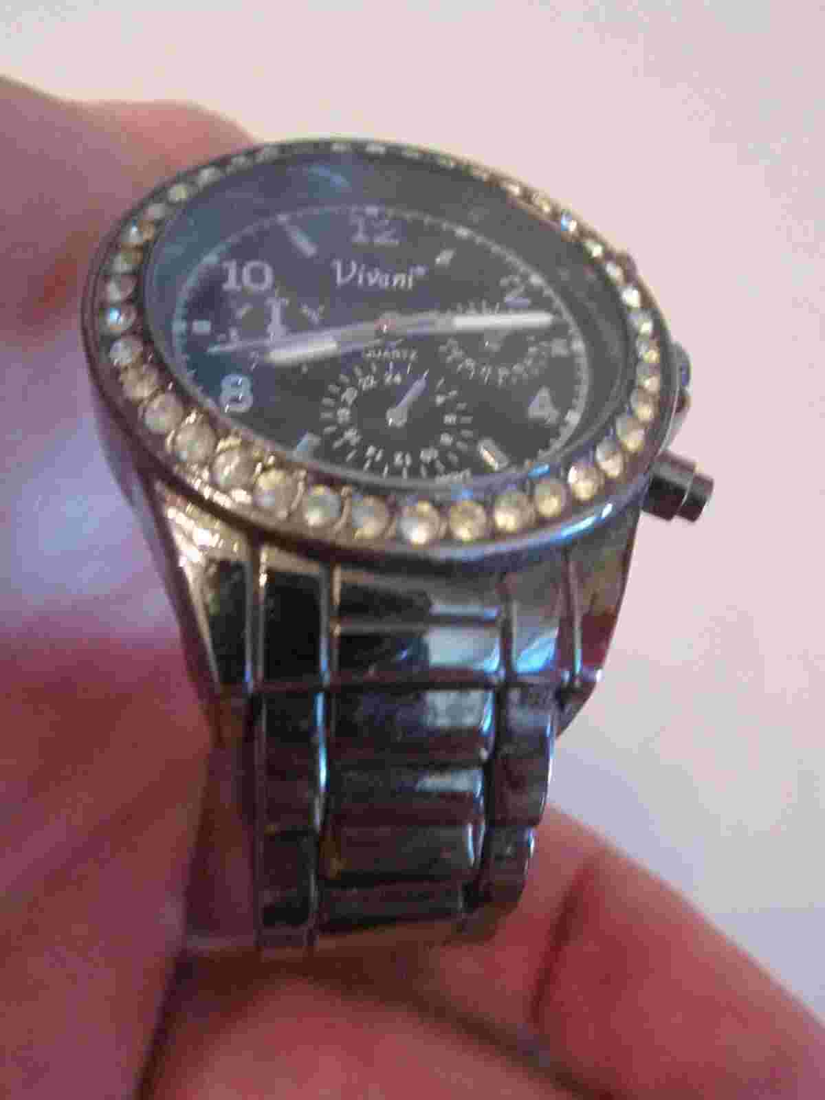 LADIES' VIVANI CUFF WATCH - CRYSTAL BEZEL - QUARTZ - BBA-34