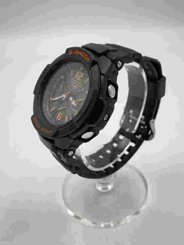 CASIO G-SHOCK Solar Analog Wristwatch Black Excellent JAPAN