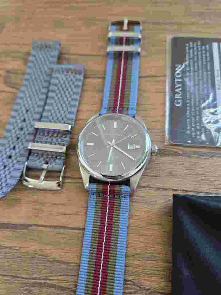Grayton Diplomat Swiss Automatic Gray Dial 44 mm w Two Straps