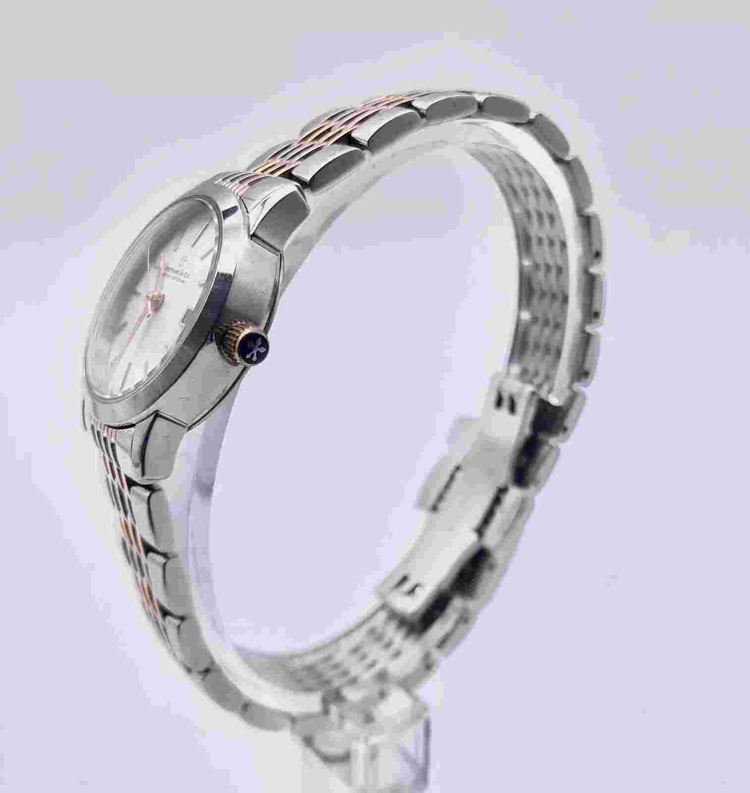 DREYFUSS & CO LADIES 1890 SERIES WHITE DIAL TWO TONE BRACELET QUARTZ WATCH