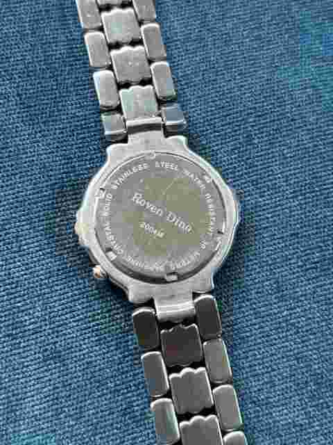 Roven Dino Watch Silver/Gold Toned Sapphire Crystal NICE