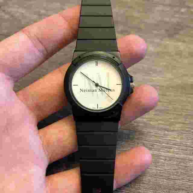 Neiman Marcus Sports Watch Rubber Band Quartz Working