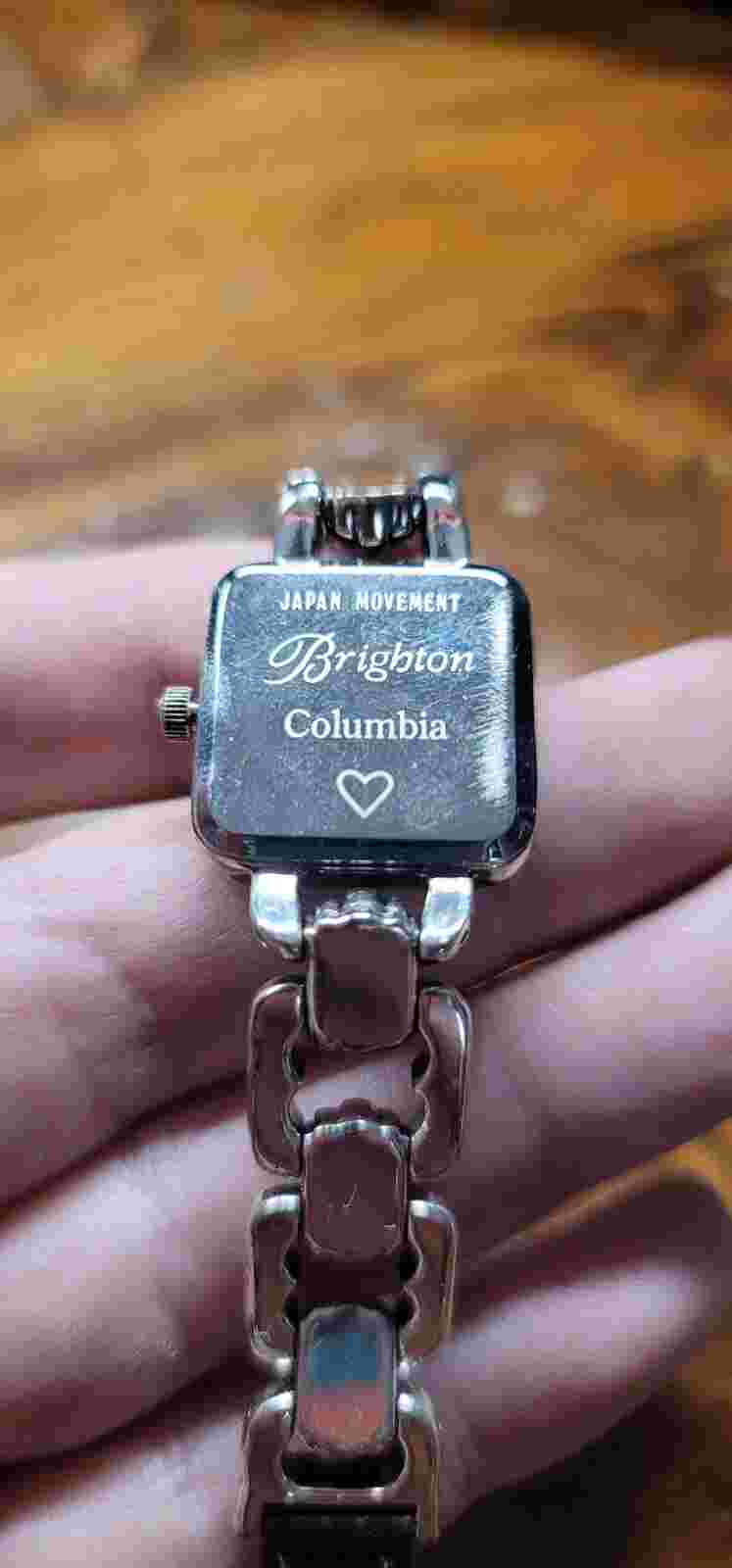 Brighton Columbia Silver & Black Leather Watch New Battery
