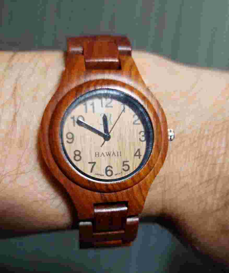 HANDCRAFTED PRECIOUS HAWAIIAN WOOD WATCH ASSEMBLED IN CANADA with JAPAN MOVEMENT