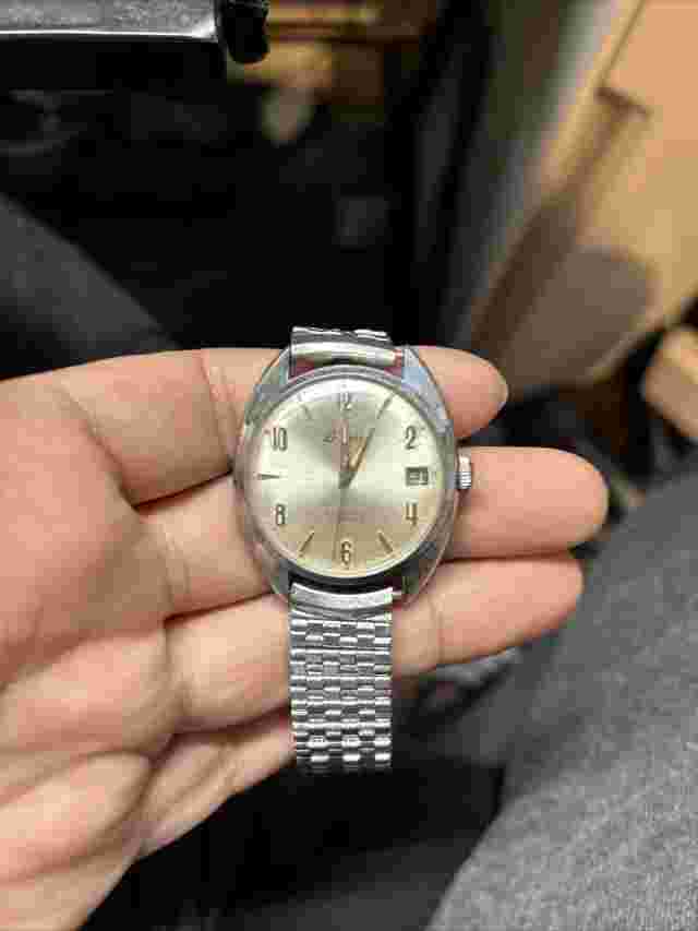 Vintage Men's Le Gran 17 Jewels  Silver Tone Waterproof Automatic Watch WORKS