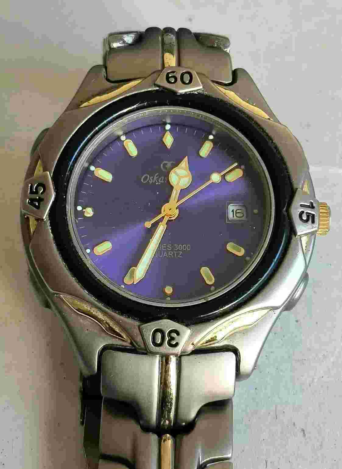 Oskar Emil "Series 3000" Quartz Sport/Divers Watch with Date. Blue Dial. New🔋