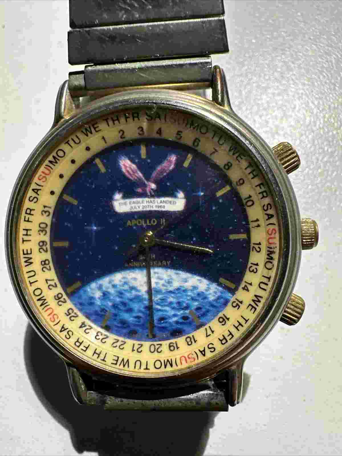 Vintage APOLLO 1  Day Date Quartz Watch: The Eagle Has Landed
