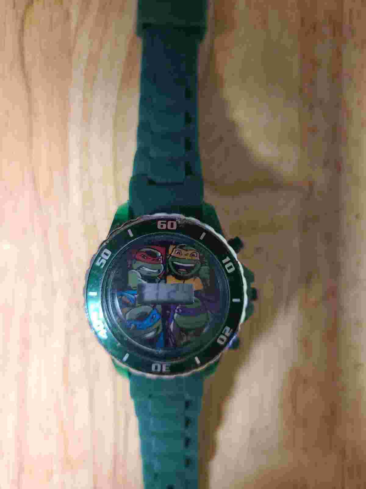 TMNT Ninja Turtles Green Digital Light Up Kid's Silicone Strap Watch Nickelodeon