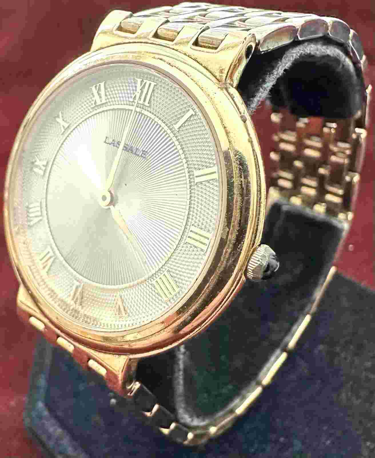 Lassale by Seiko Mens 7N00-F149 Gold/Gold Dial 24mm Quartz Analog Watch 8.5”