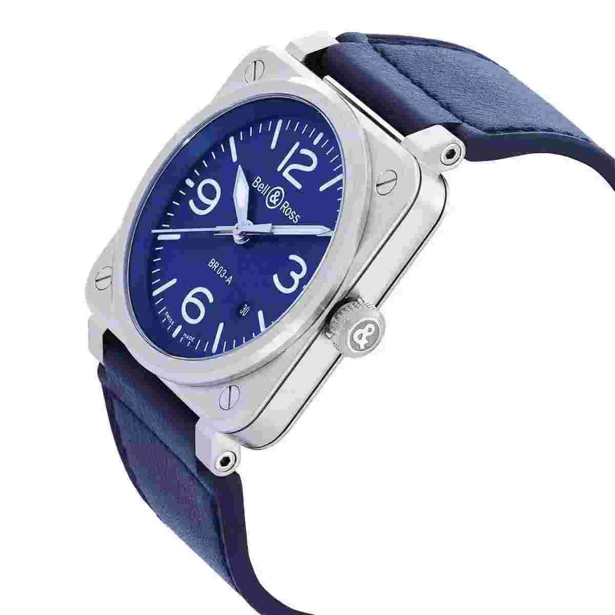 Bell and Ross Br 03 Automatic Blue Dial Men's Watch BR03A-BLU-ST/SCA
