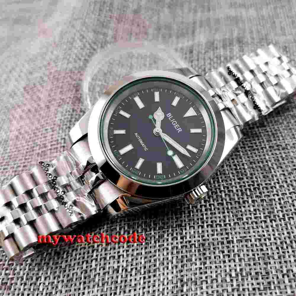 40mm BLIGER Black Dial Sapphire Glass Date Japan Nh35A Automatic Mens Watch
