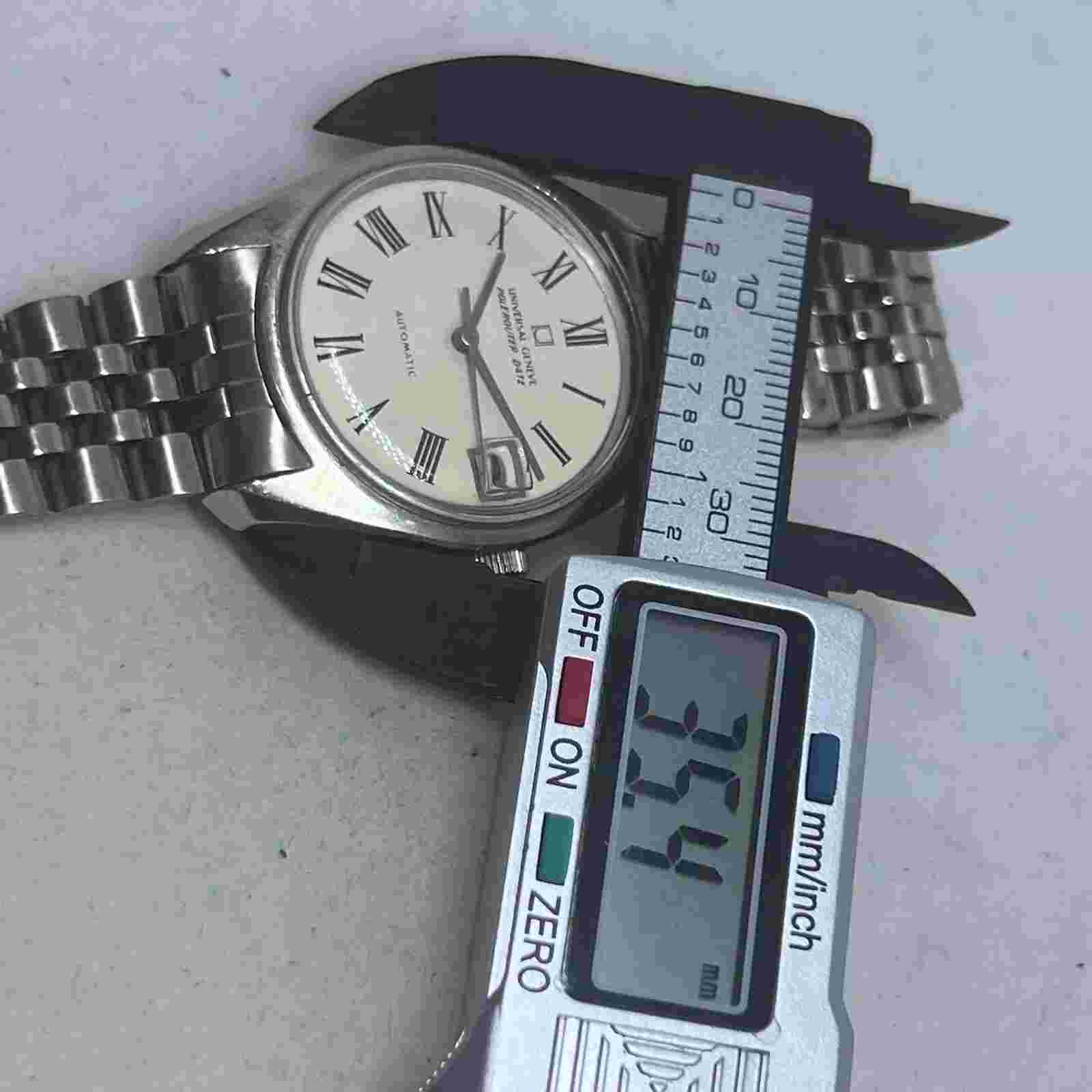 VINTAGE UNIVERSAL POLEROUTER DATE MICROROTOR  AUTOMATIC 36 MM
