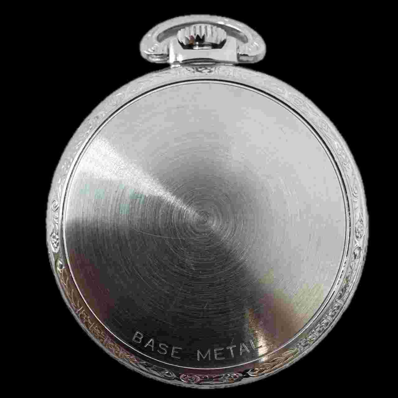 Antique 49.5mm Vantage Mickey Mouse Mechanical Pocket Watch Chrome Plated