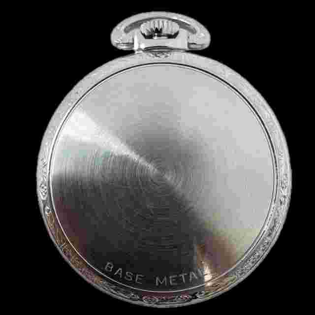 Antique 49.5mm Vantage Mickey Mouse Mechanical Pocket Watch Chrome Plated