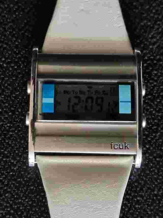 FRENCH CONNECTION FCUK TIME LED WATCH UNRELEASED SAMPLE WITH UNIQUE STRAP DESIGN