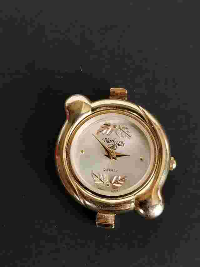 Black Hills Gold 12K Gold Leaves Quartz Analog Women's Watch New Battery