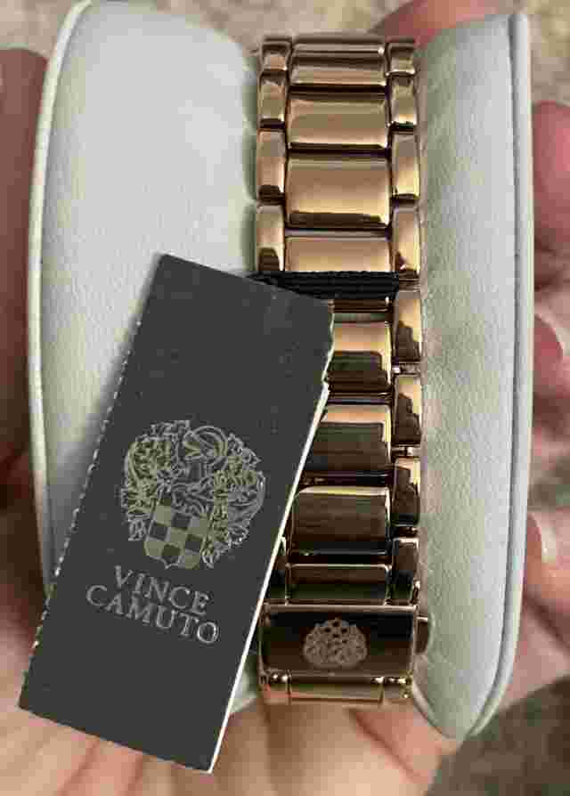 VINCE CAMUTO rose gold tone pave rhinestone womens watch nwt new