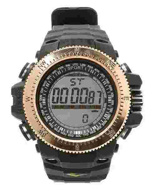 -NEW IN BOX-Everlast Men's Sport Digital Round Watch w/ Black Ressin Strap
