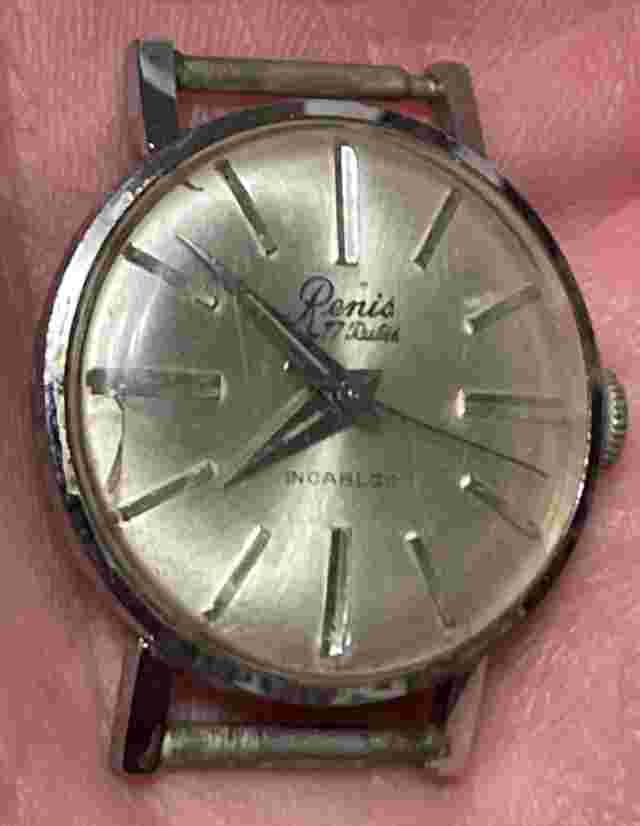 Vintage Renis 17 Jewels Incabloc Wristwatch Without Strap Running