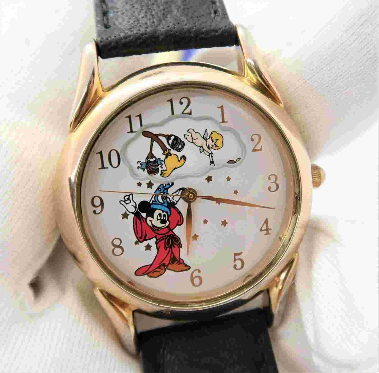 MICKEY MOUSE, Park Issue "FANTASIA" 3D Sub Dial MEN'S CHARACTER WATCH,MIB,R11-11