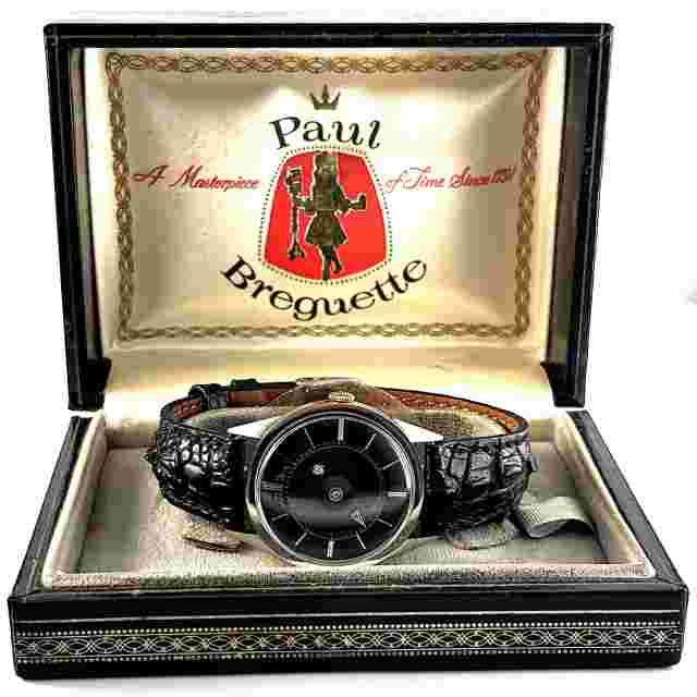 Vintage Ebel Paul Breguette  14k White Gold Diamond Mystery Dial Mens Watch 1955