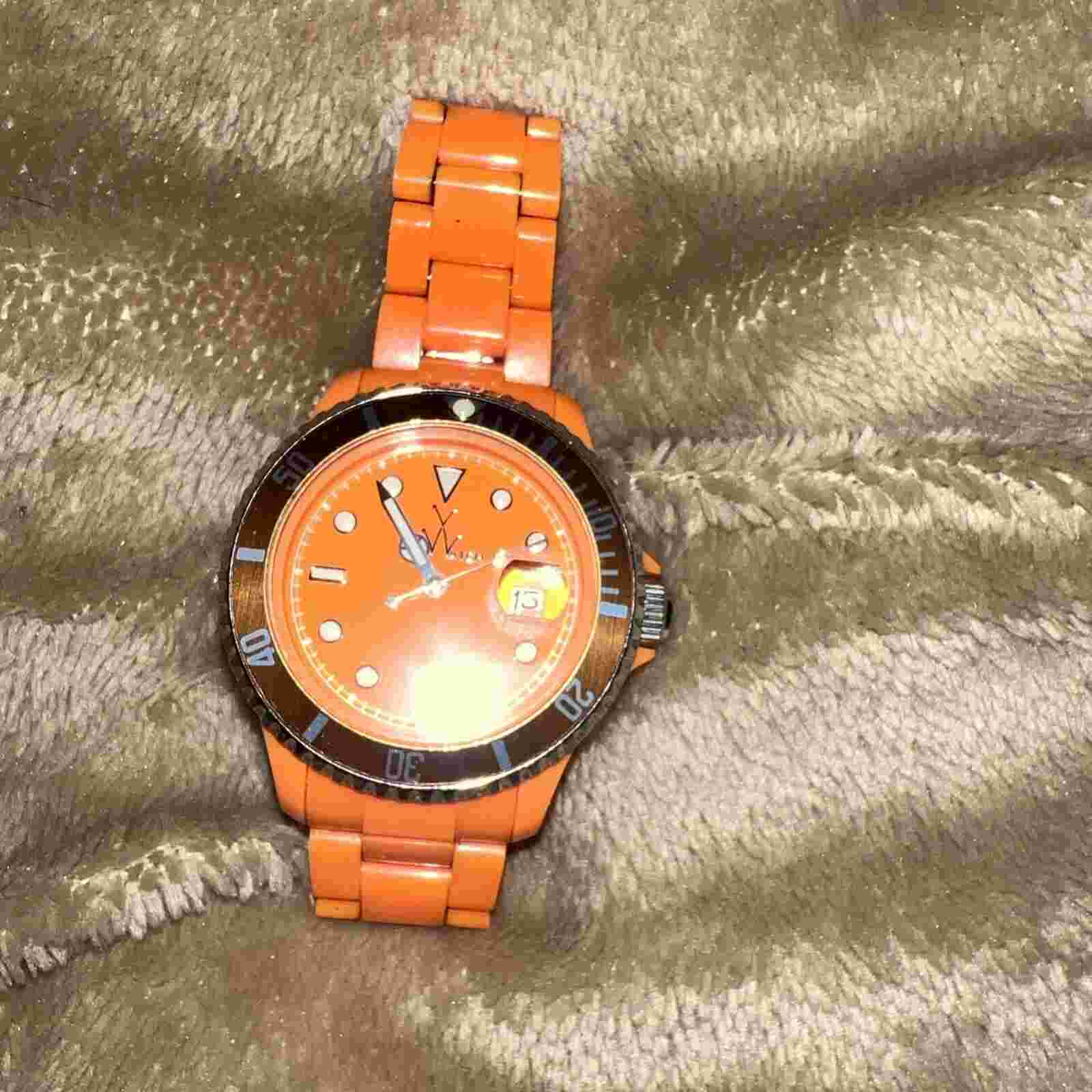 Orange Neon Fluo Time Only Ladies Toy Watch FL06OR Plasteramic Light as Feather