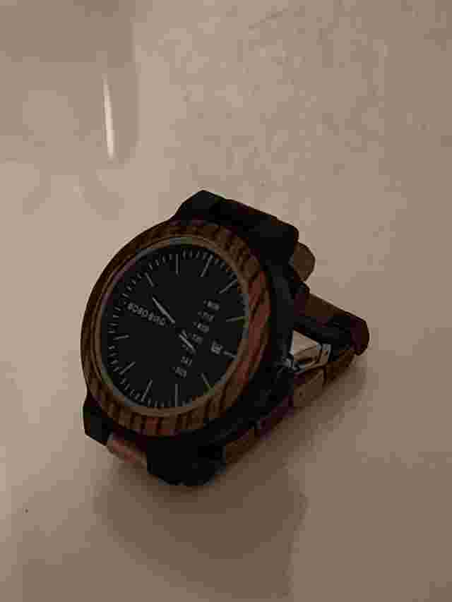 Bobo Bird Men's Wooden Watch Analog Quartz with Week Display ( Used And No Box)