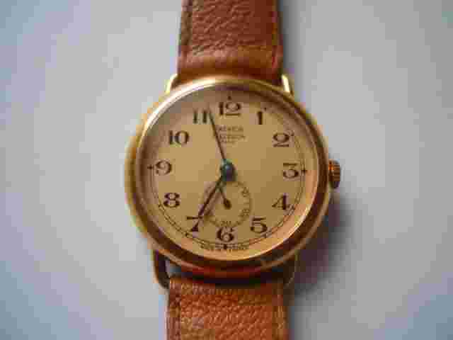Vintage Emerich Meerson women's Brown leather band,wind up & Analog used watch.