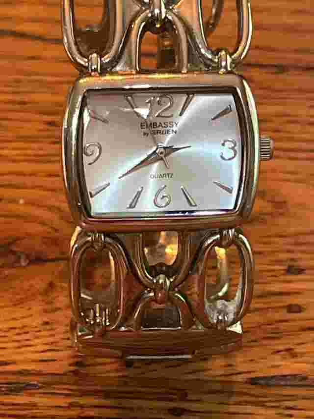 Women’s Silver Tone Embassy By Gruan Quartx Bangle Watch