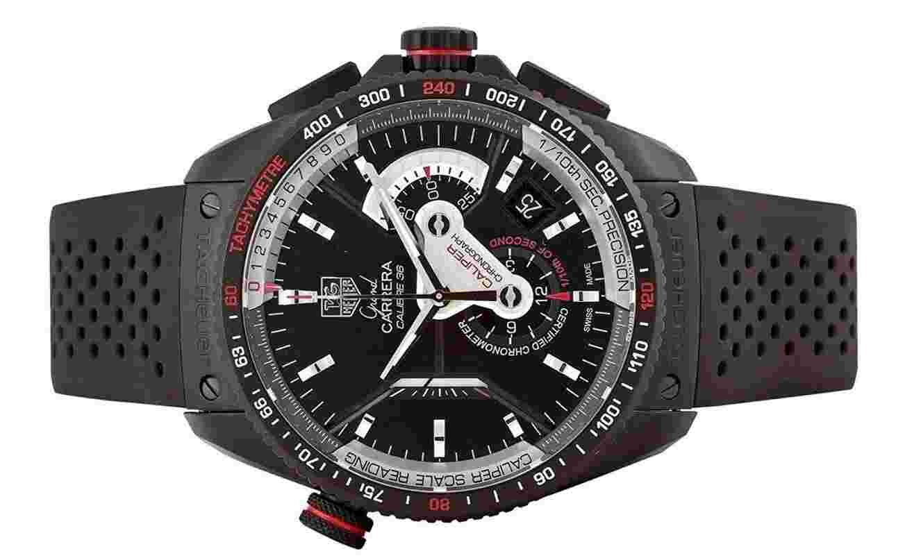 TAG Heuer Grand Carrera Men's Black Watch - CAV5186.FC6304