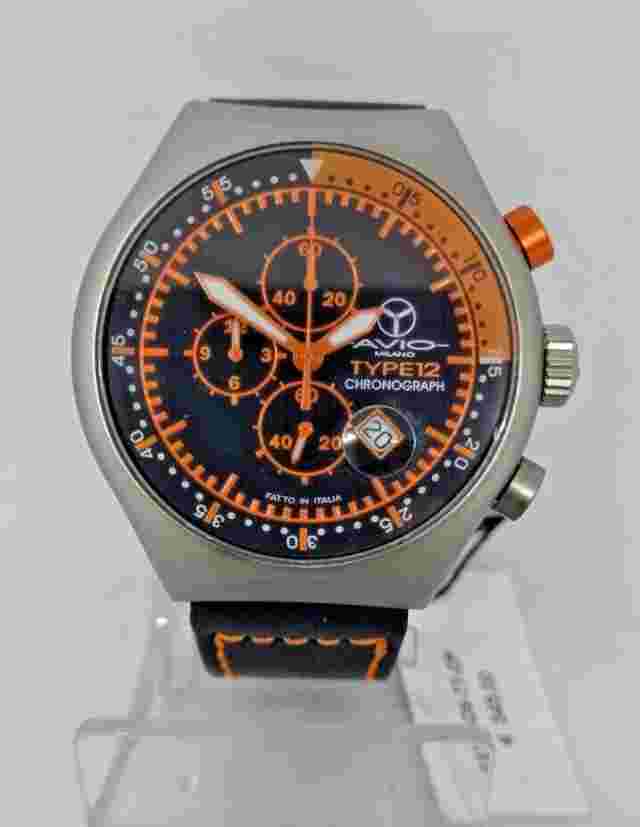 Aviator Men's Watch Chrono Avio Milano Type 12, Aluminum Case 45Mm, Numbered