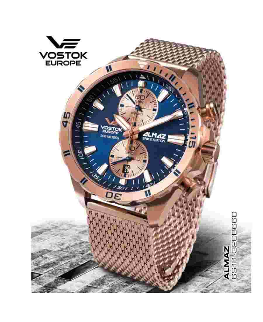 VOSTOK EUROPE Men Analog Quartz Casual Watch Classic Dress Blue Dial Waterproof