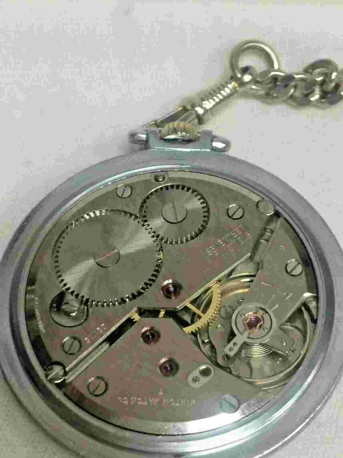 STAINLESS STEEL GOTHAM POCKET WATCH  CALIBER UNITAS 285