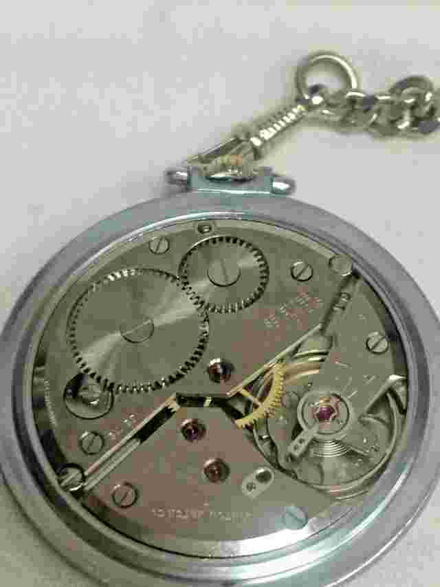 STAINLESS STEEL GOTHAM POCKET WATCH  CALIBER UNITAS 285