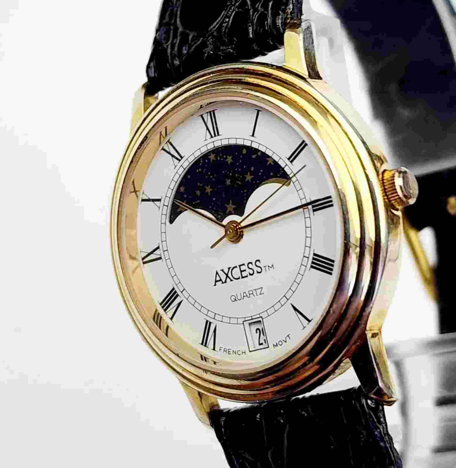 RARE,UNIQUE Men's Vintage MOONPHASE Watch AXCESS 8820. Midsize
