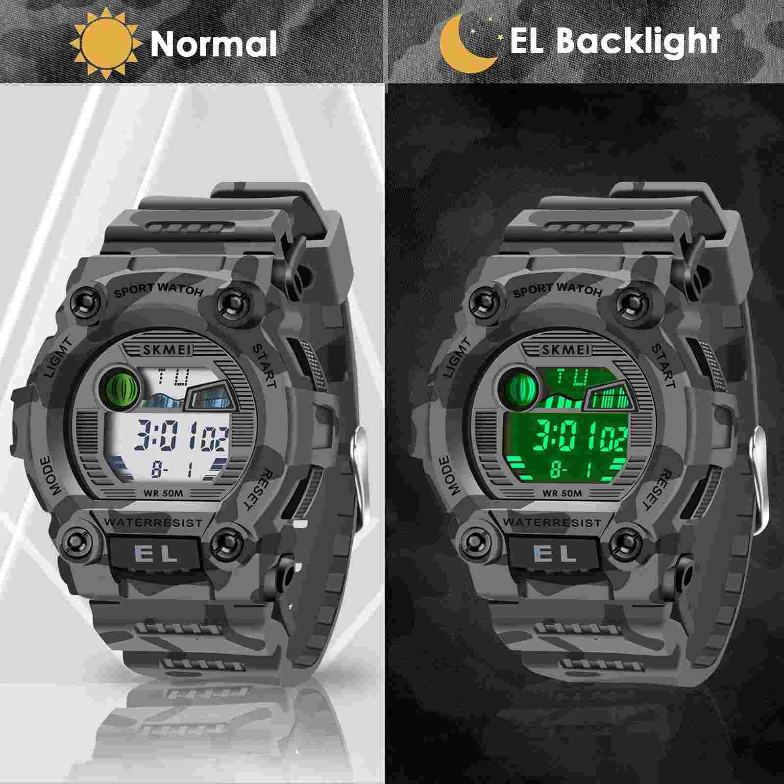 CakCity Boys Camouflage LED Sports Kids Watch Waterproof Digital Electronic M...
