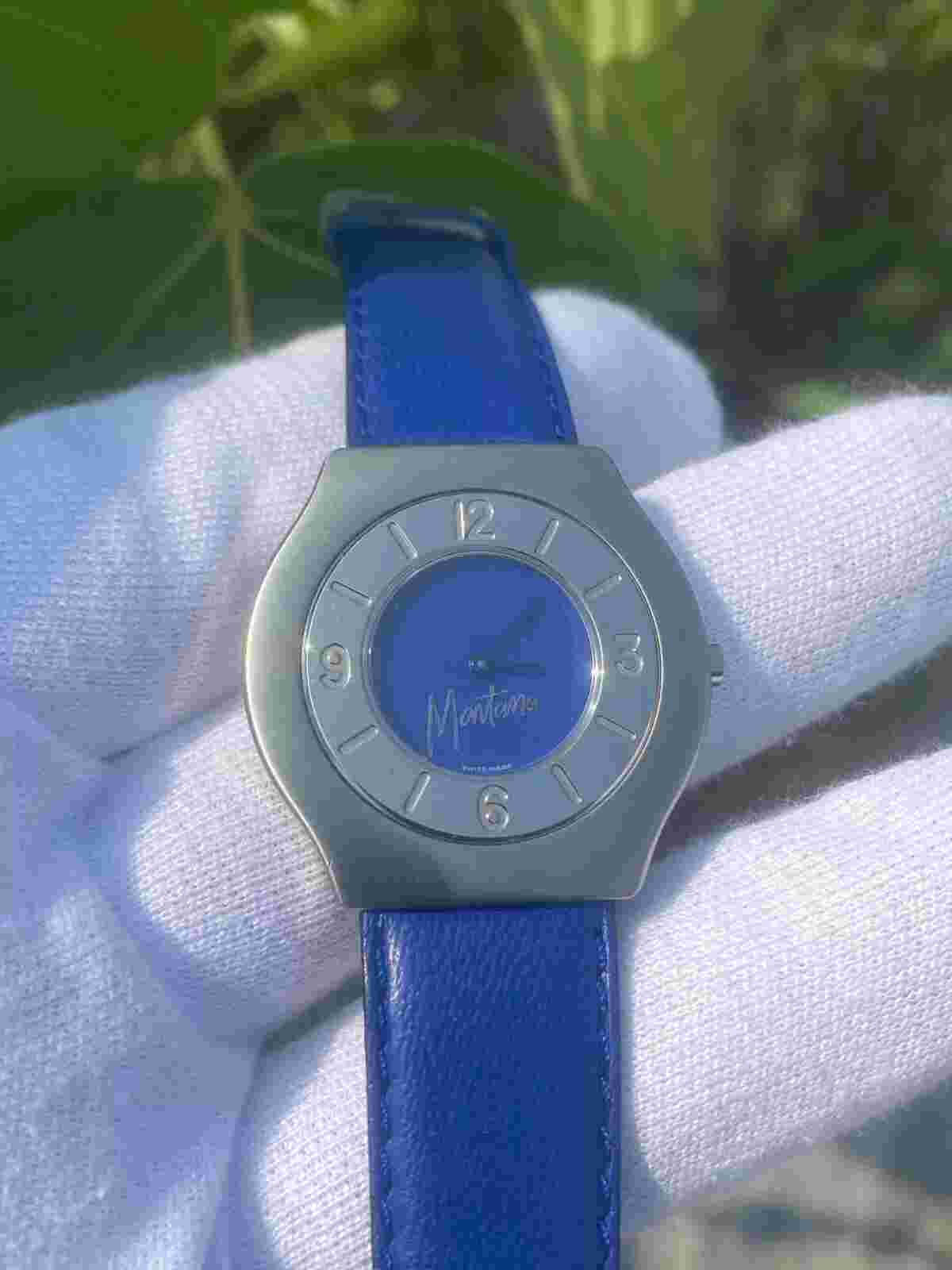 NOS Montana Quartz Blue Dial Swiss Men's Watch