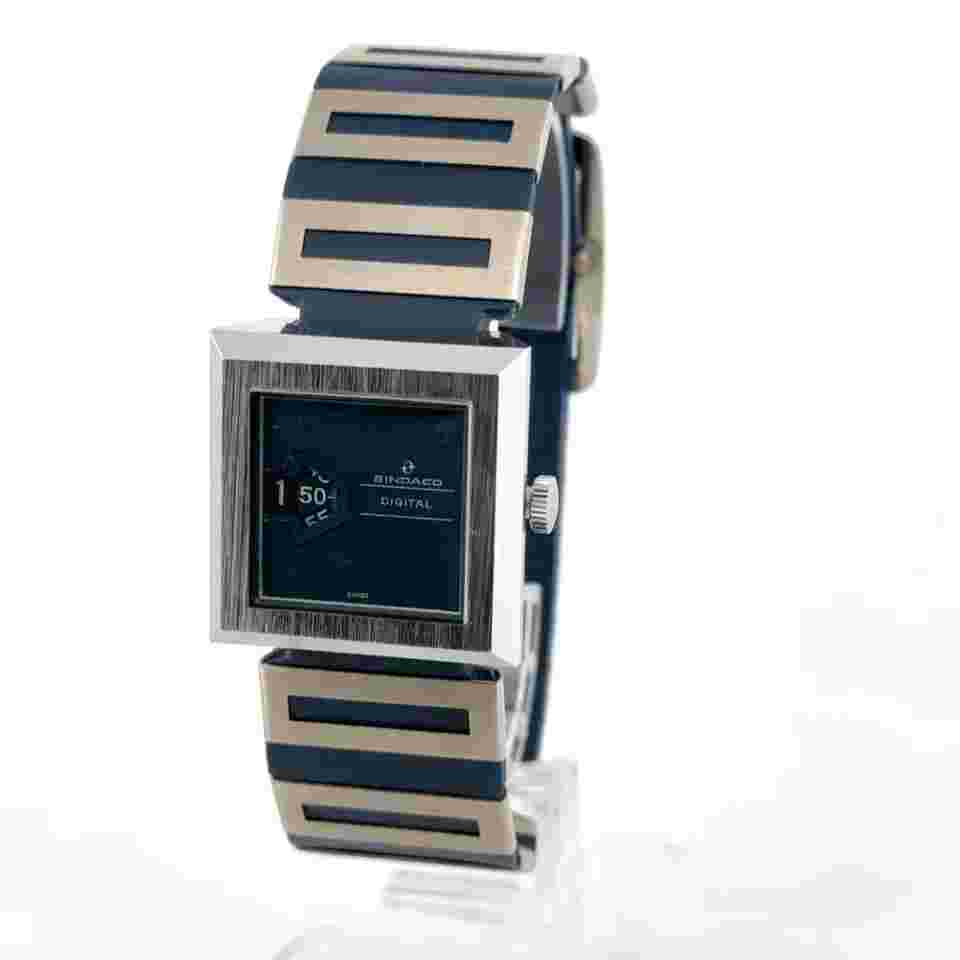 Vintage Sindaco Jump Hour / Digital Unisex Mechanical Wristwatch Swiss NOS w Box