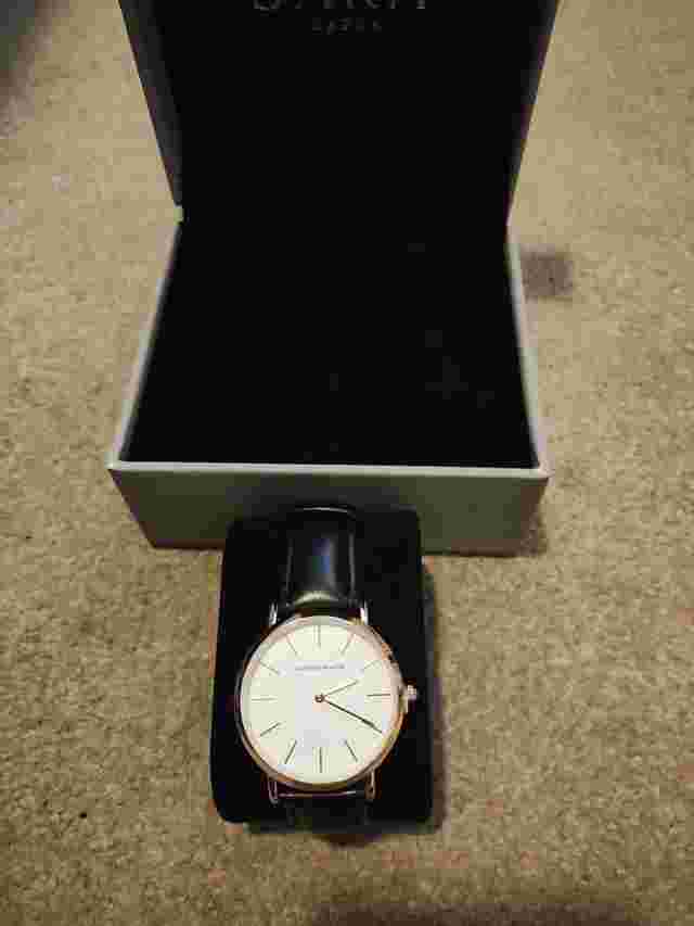 Hannah Martin High Quality Rose Gold Dial Watch Men Leather Waterproof...