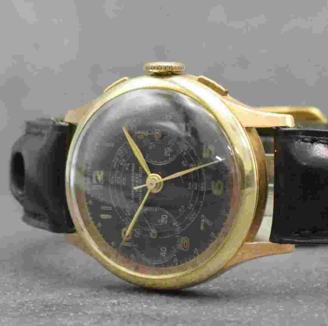 Rare Chronographe Suisse Chronograph Telemetre 18k Rose Gold Collector Watch