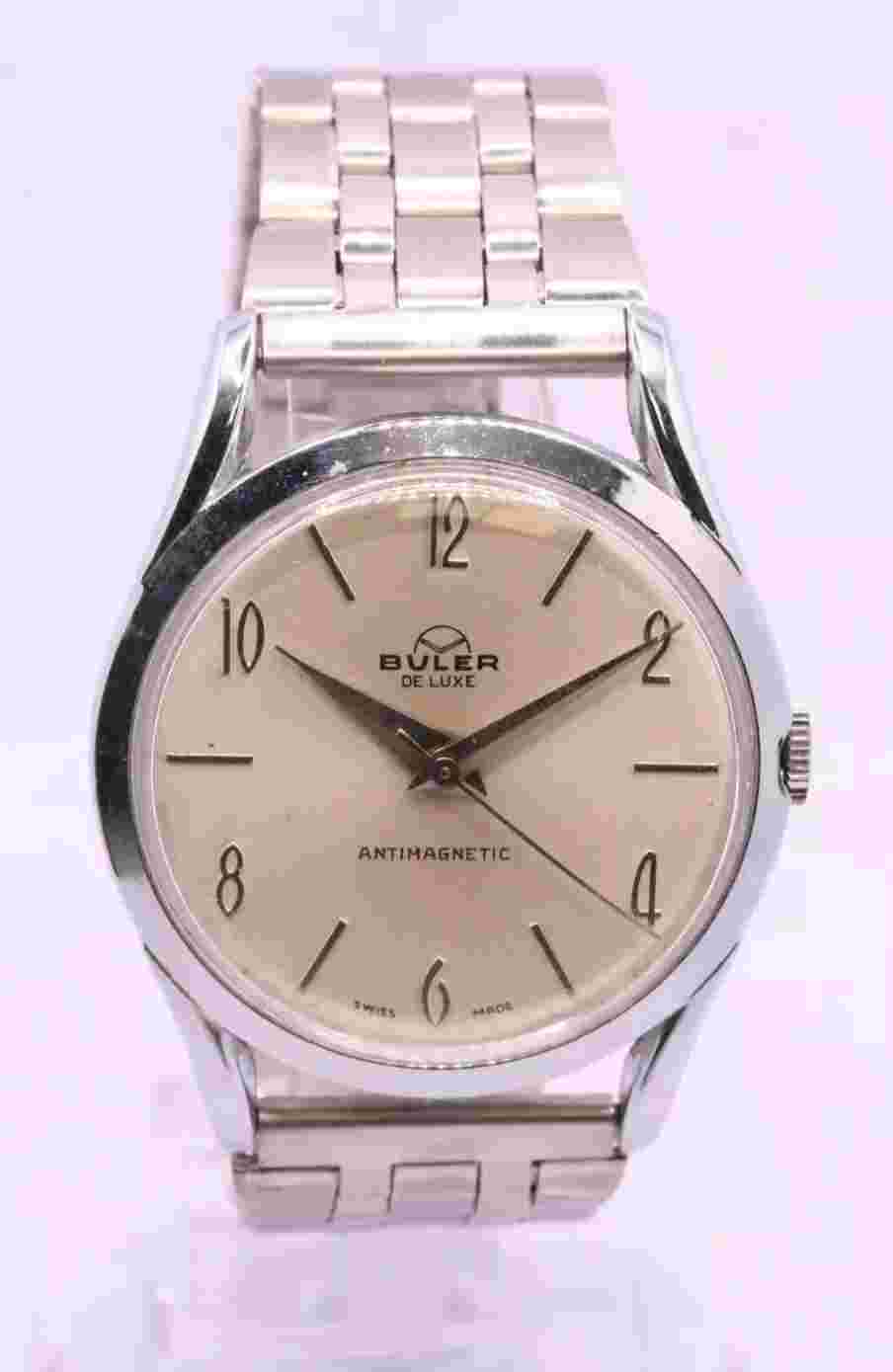 Buler De Luxe Manual Gents Watch 34mm St Steel 7.5" Strap 1250  65.5g  AAD228