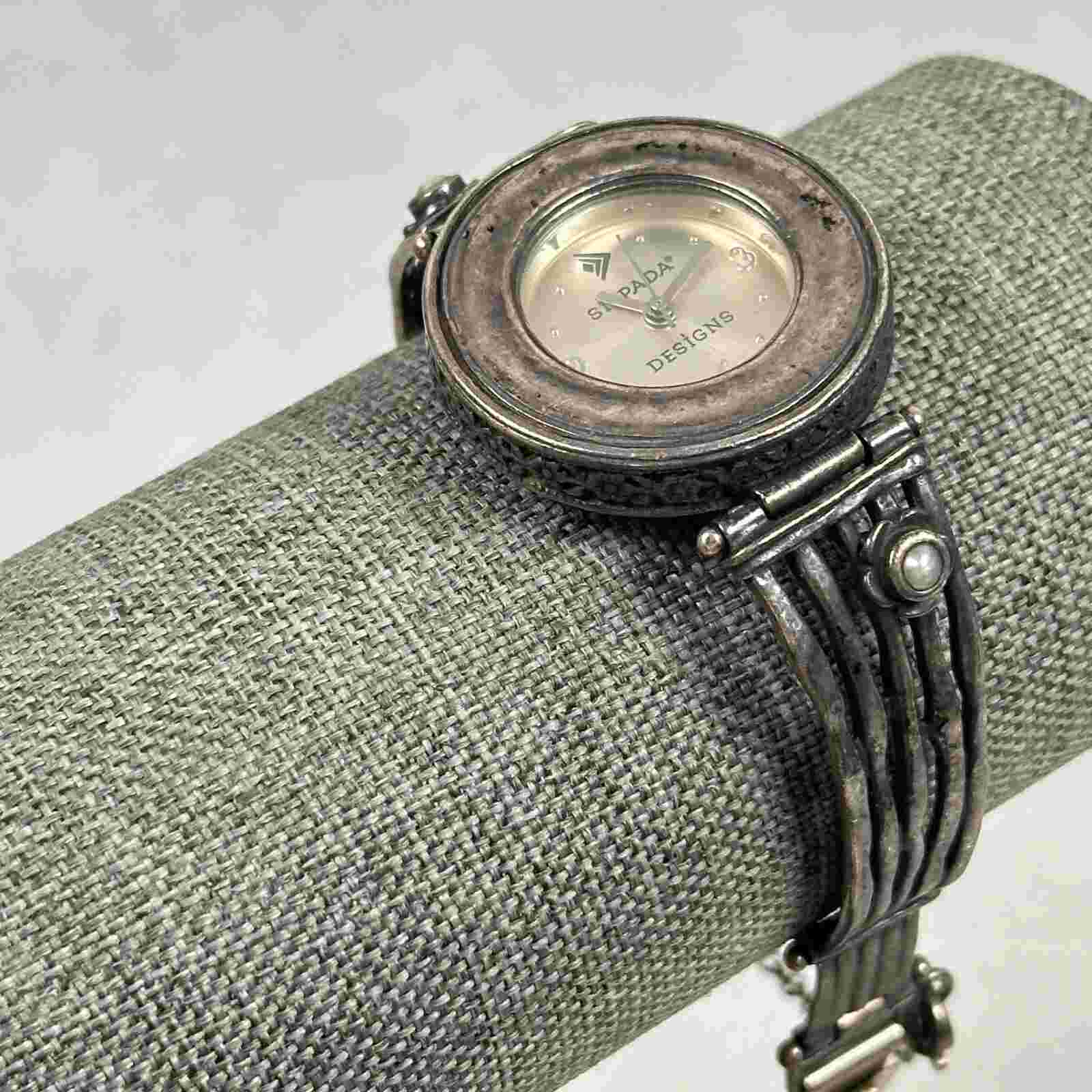 VTG Silpada Watch Womens 30mm Didae Sterling Silver Freshwater Pearl New Battery