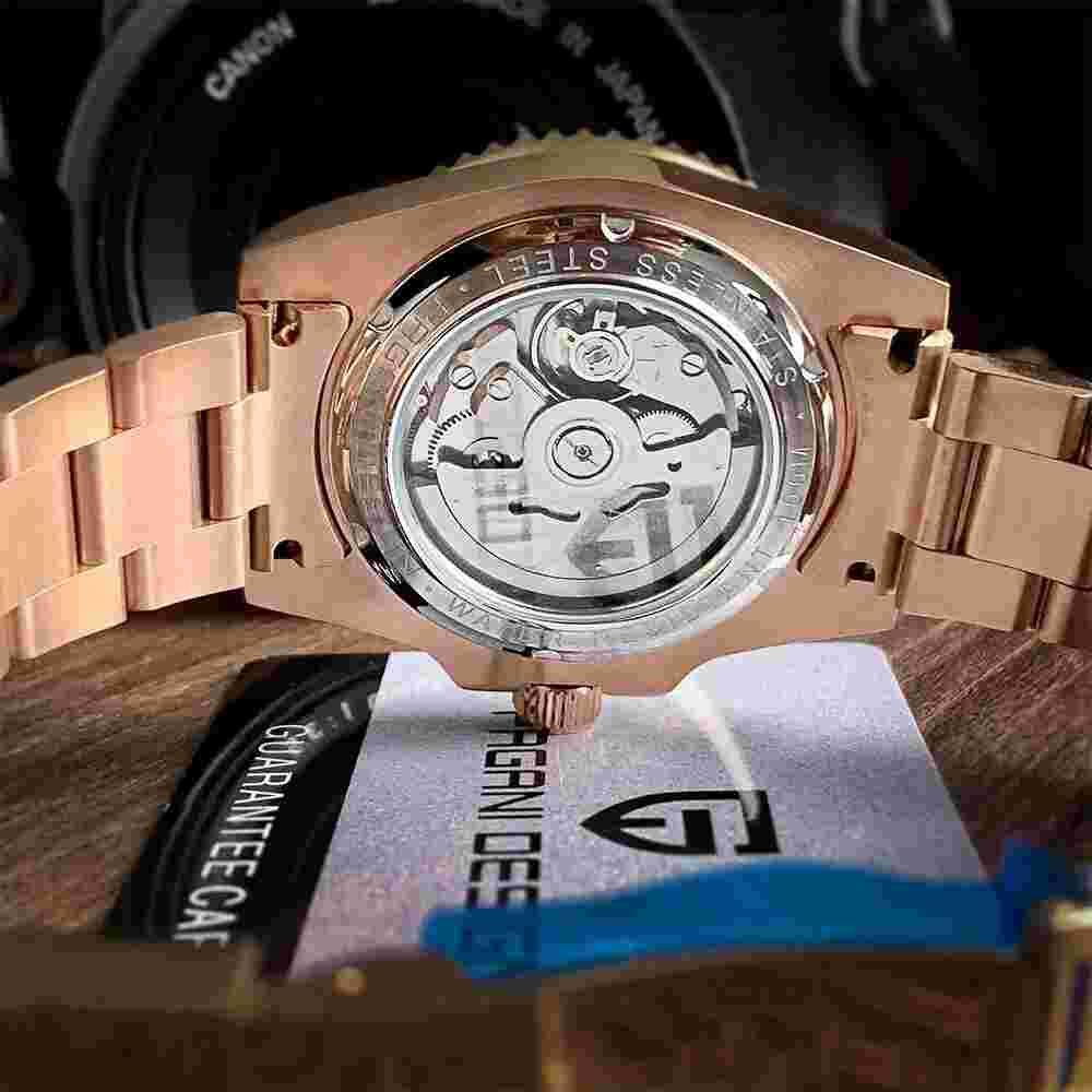 watch PAGANI DESIGN Men Stainless Steel Sapphire Waterproof 100M Wristwatch