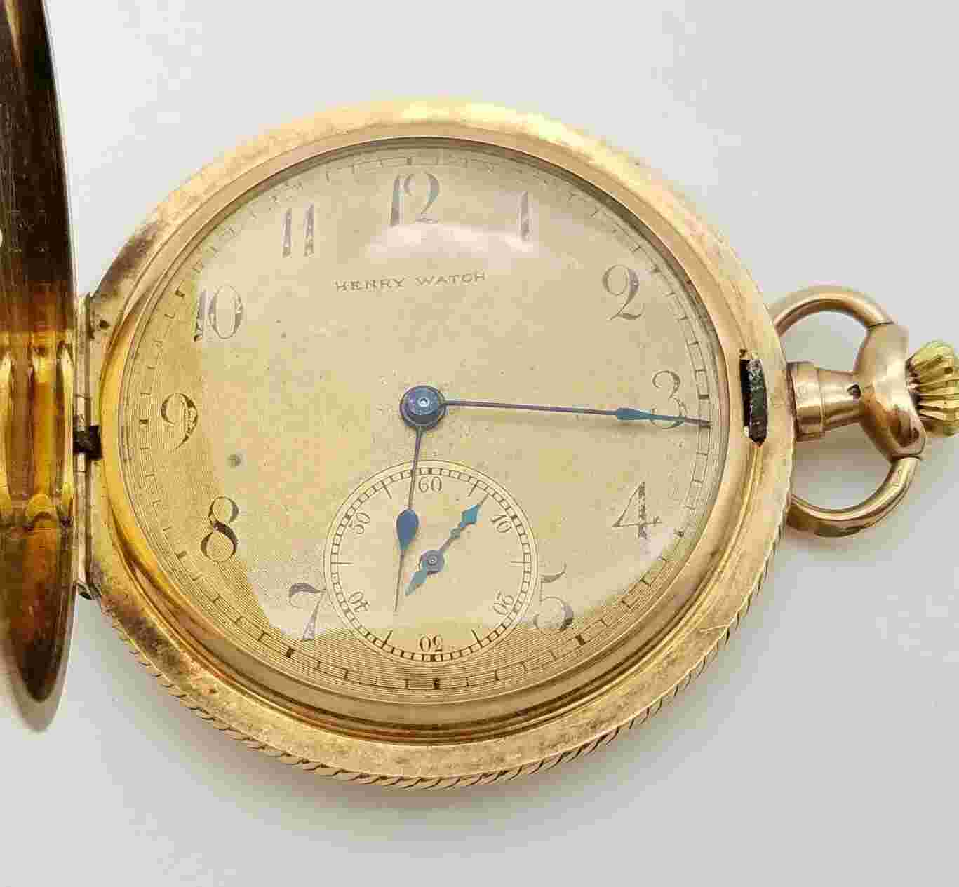 Vintage Henry Watch 14K Rose Gold Switzerland THOUNE 1899 Nr. 99228 Pocket Watch