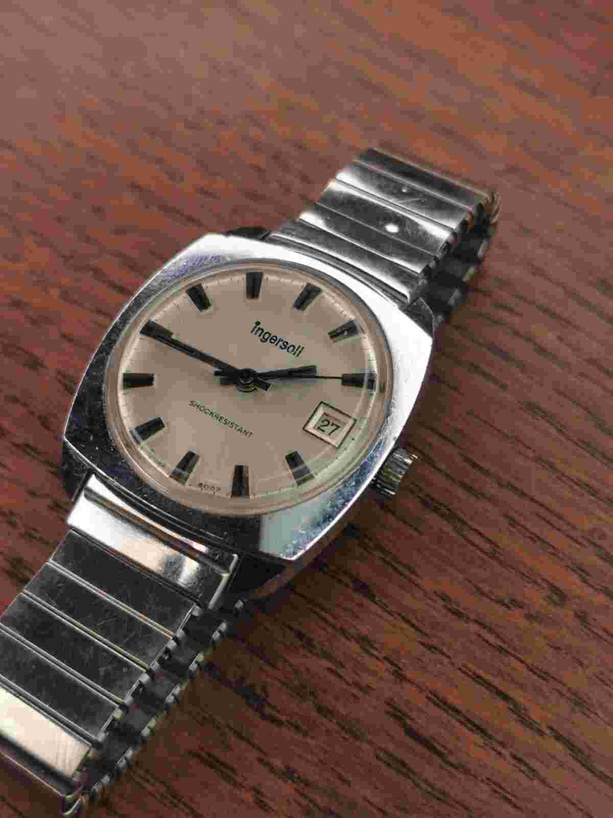 Vintage Ingersoll, Ronda 1215, Mens Chrome Plated Dress Watch to Restore #L531