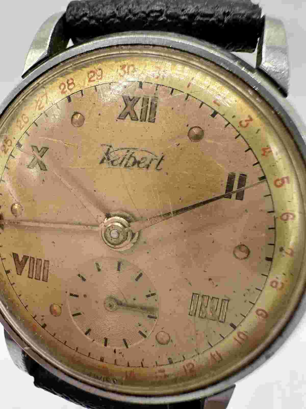 Vintage Kelbert Pointer Men’s Watch Copper Dial Swiss Made MECHANICAL MOVT. RARE