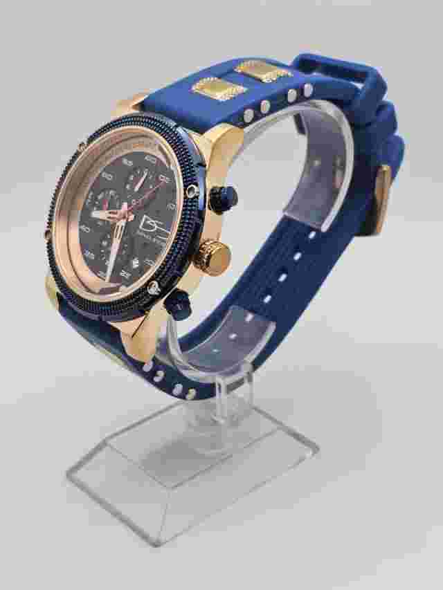 DANIEL STEIGER RENEGADE BLUE AND ROSEGOLD MENS CHRONOGRAPH QUARTZ WATCH 3ATM WR