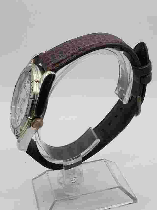 Elements Men's Quartz Watch 38mm Round Silver Tone Brown Faux Leather