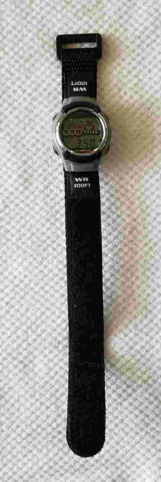 FMD  Gray/Black Digital Watch FMDJA102A Canvas Band 5.5"-6.5" New Battery